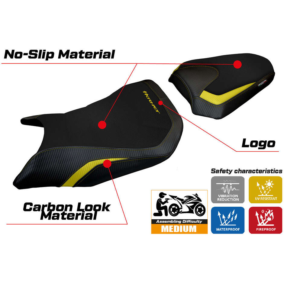 Housse de selle TPZ Italia spécifique pour Honda CB 750 Hornet 2023-2025 (modèle Toyama)