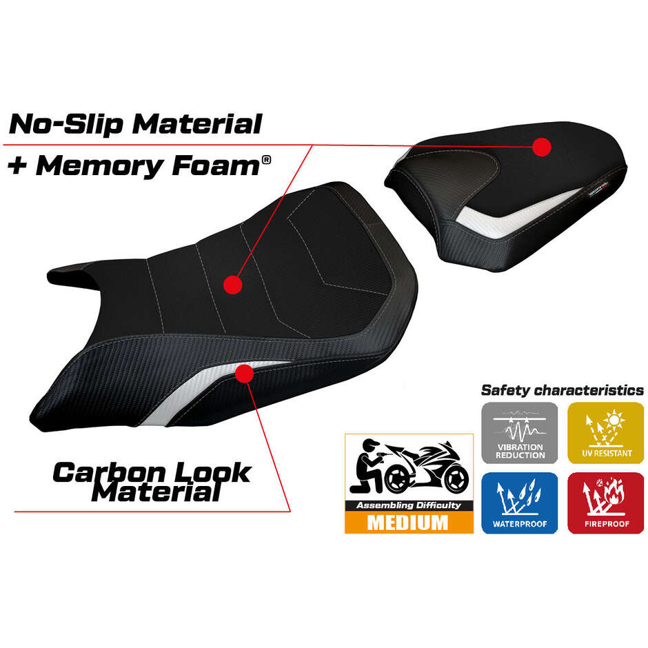 Housse de selle TPZ Italia spécifique pour Honda CB 750 Hornet (modèles 2023-2025) avec système de confort Toyama