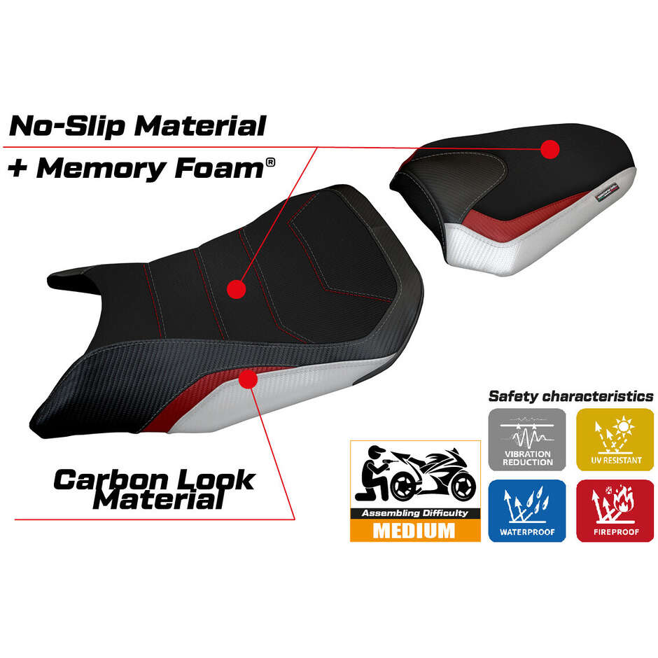 Housse de selle TPZ Italia spécifique pour Honda CB 750 Hornet (modèles 2023-2025), couleur spéciale Toyama, système de confort