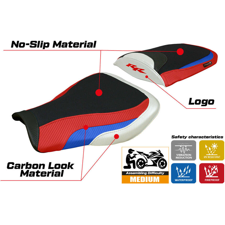 Housse de selle TPZ Italia spécifique pour Honda CBR 600 RR 2007-2025, modèle Huelva