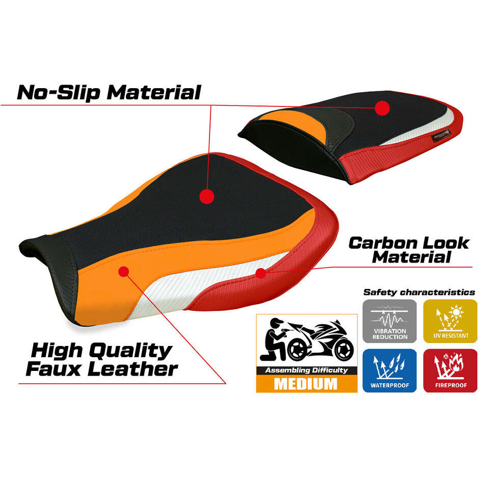 Housse de selle TPZ Italia spécifique pour Honda CBR 600 RR 2007-2025, modèle Huelva