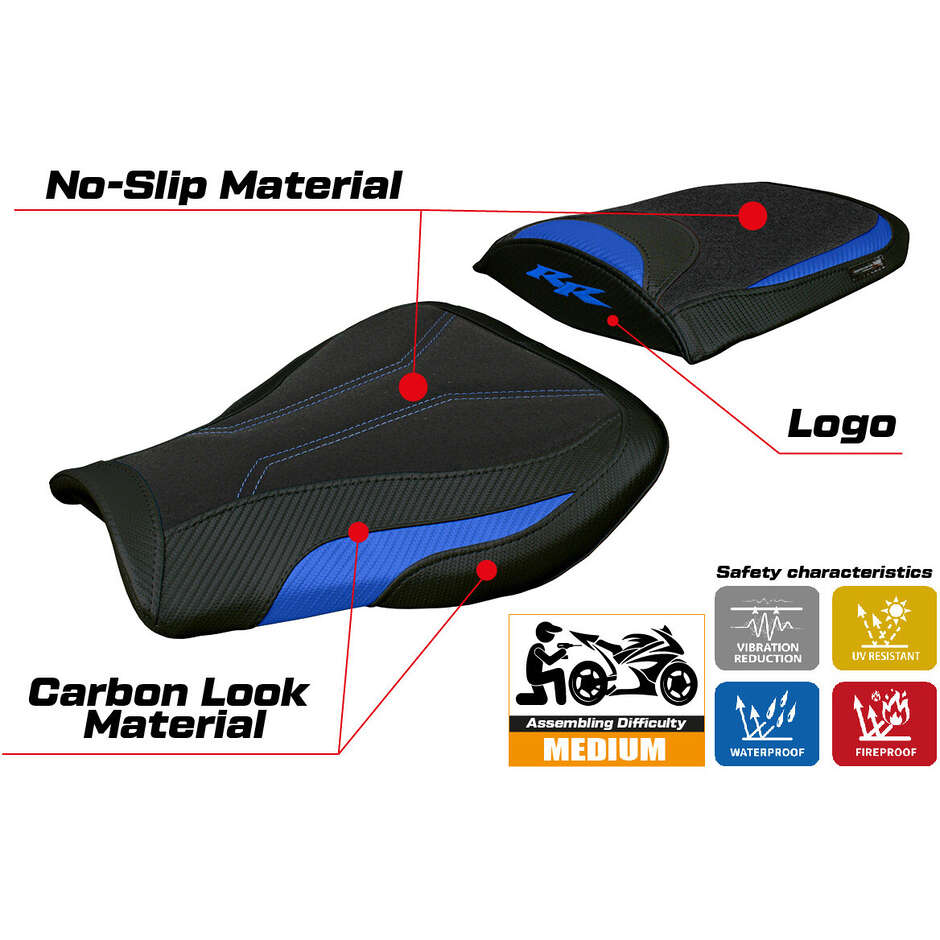 Housse de selle TPZ Italia spécifique pour Honda CBR 600 RR (modèles 2007-2025) Huelva Ultragrip