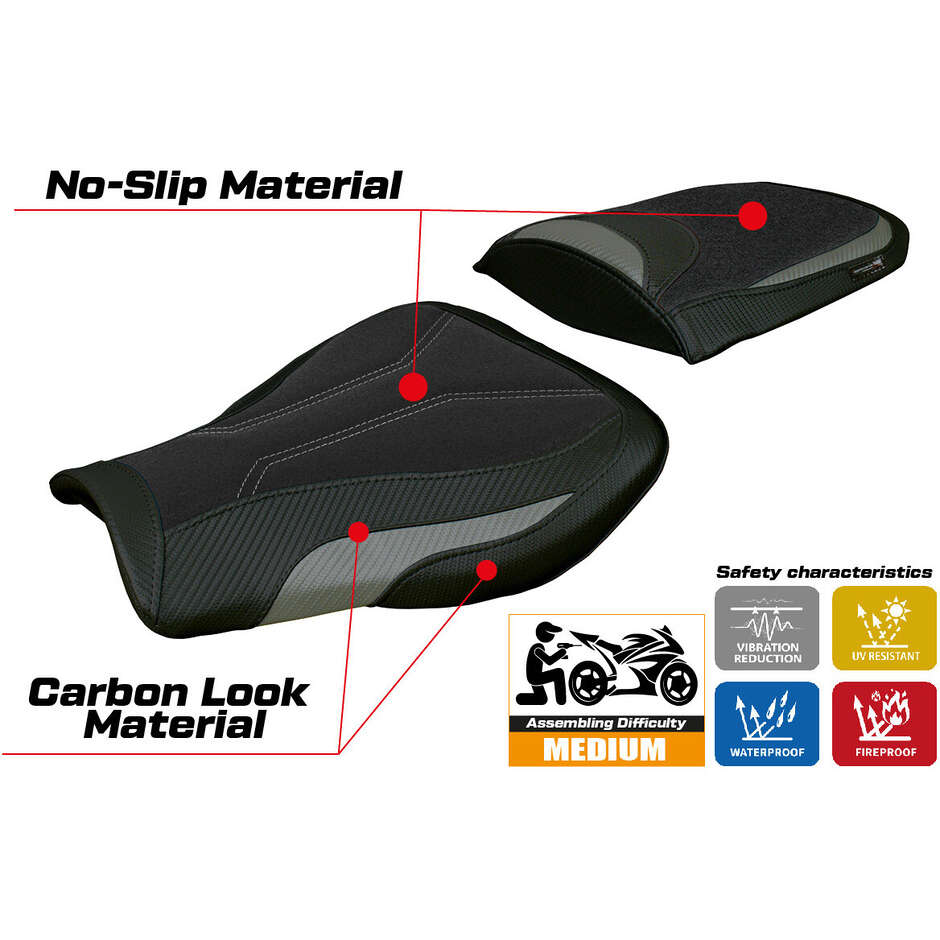 Housse de selle TPZ Italia spécifique pour Honda CBR 600 RR (modèles 2007-2025) Huelva Ultragrip