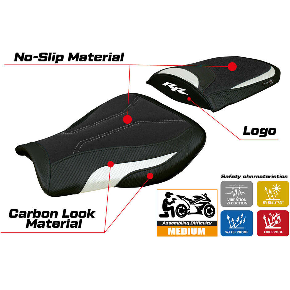 Housse de selle TPZ Italia spécifique pour Honda CBR 600 RR (modèles 2007-2025) Huelva Ultragrip