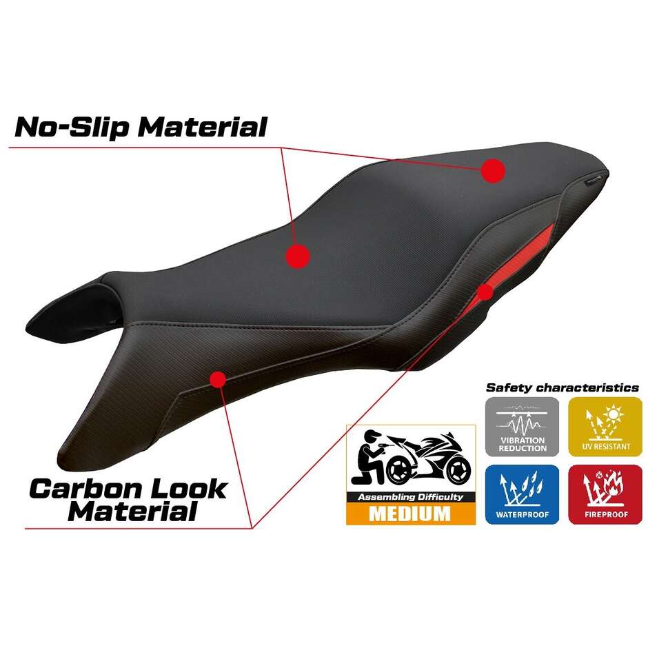 Housse de selle TPZ Italia spécifique pour Honda CBR 650 F 2014-2018 (modèle Oita)