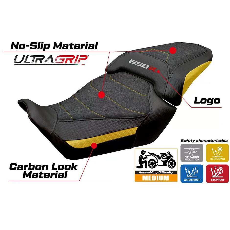 Housse de selle TPZ Italia spécifique pour Honda CBR 650 R (modèles 2024-2026) Mali Ultragrip