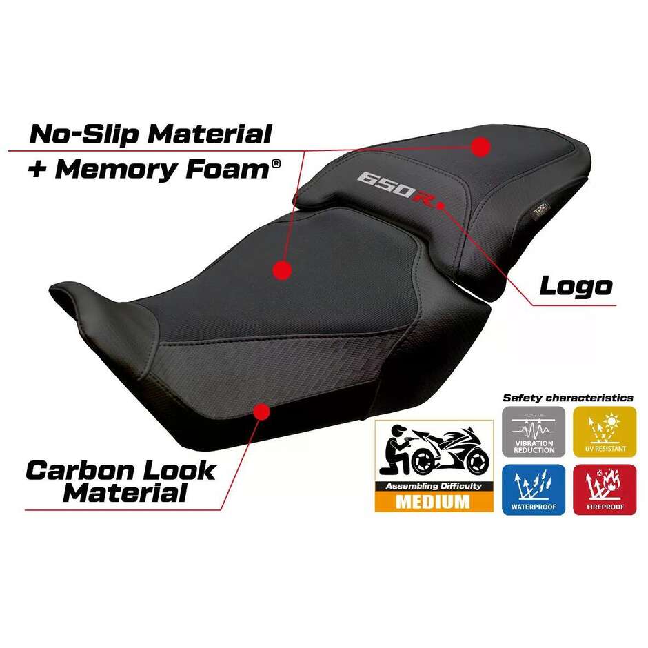 Housse de selle TPZ Italia spécifique pour Honda CBR 650 R (modèles 2024-2026) - Système de confort Mali