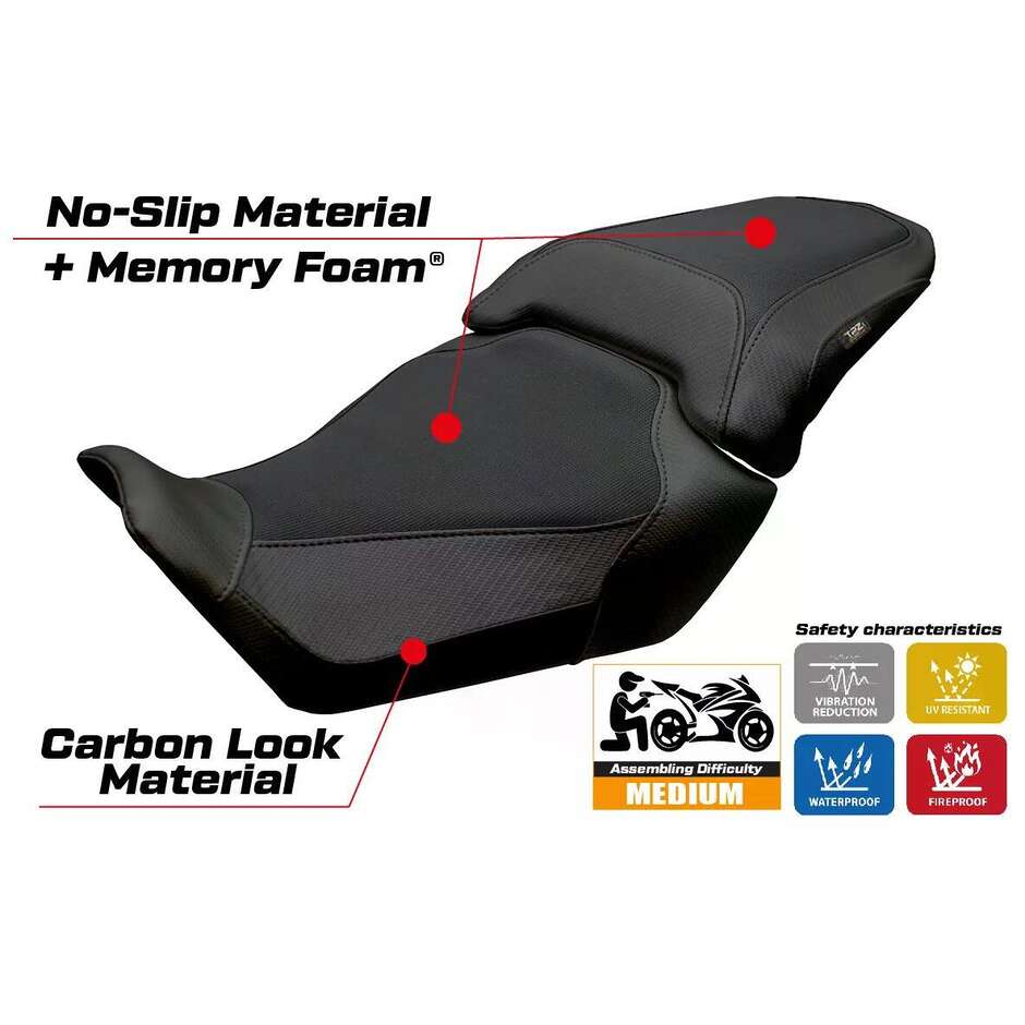 Housse de selle TPZ Italia spécifique pour Honda CBR 650 R (modèles 2024-2026) - Système de confort Mali