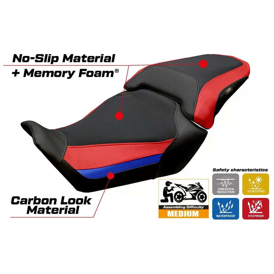 Housse de selle TPZ Italia spécifique pour Honda CBR 650 R (modèles 2024-2026) - Système de confort Mali