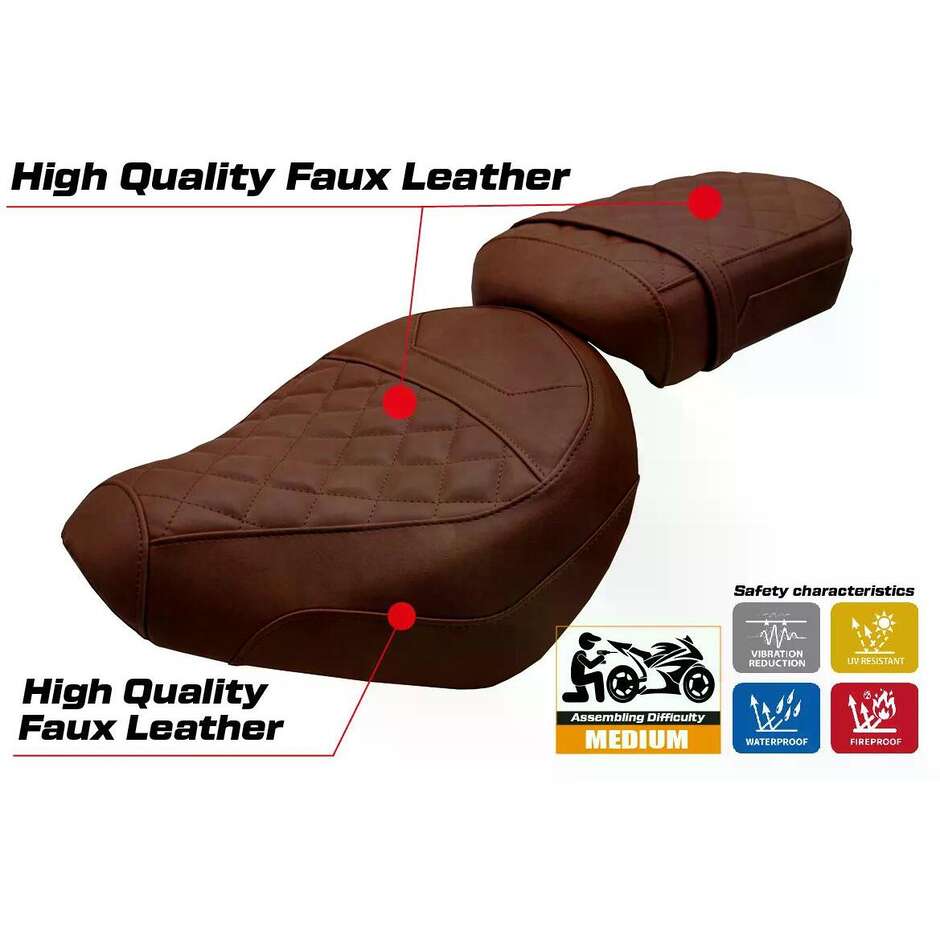 Housse de selle TPZ Italia spécifique pour Honda CMX 1100 Rebel 2022-2025 (modèle Iksan)