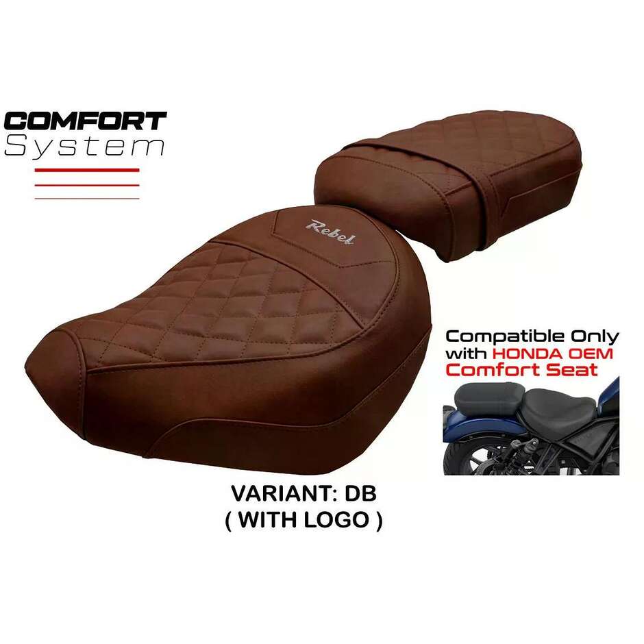 Housse de selle TPZ Italia spécifique pour Honda CMX 1100 Rebel (modèles 2022-2025) avec système de confort Iksan