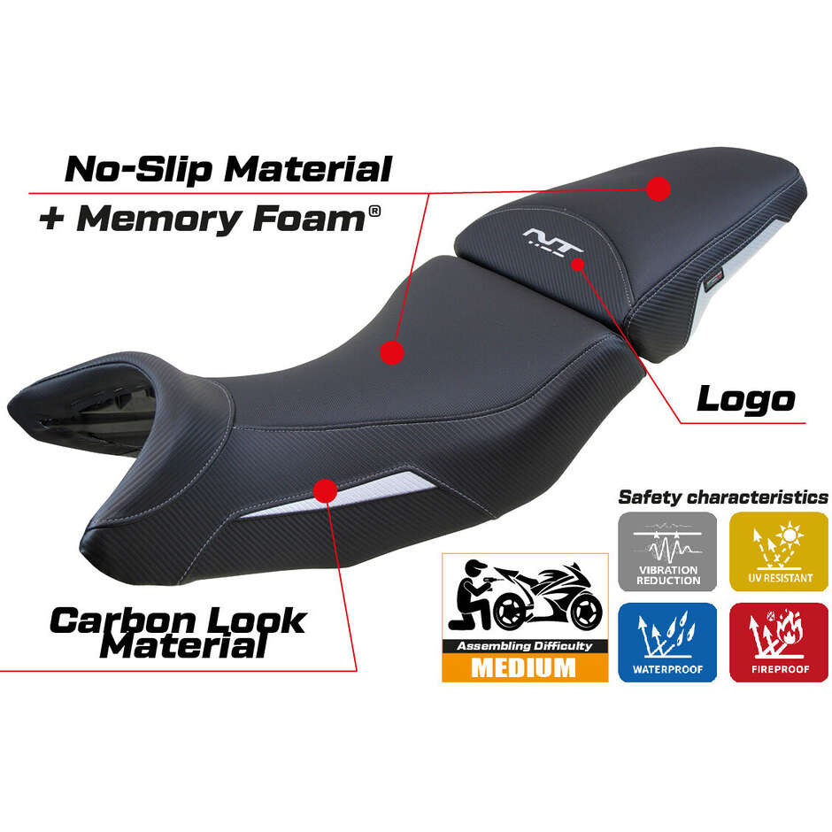Housse de selle TPZ Italia spécifique pour Honda NT 1100 (modèles 2021-2025) - Système de confort Miyagi