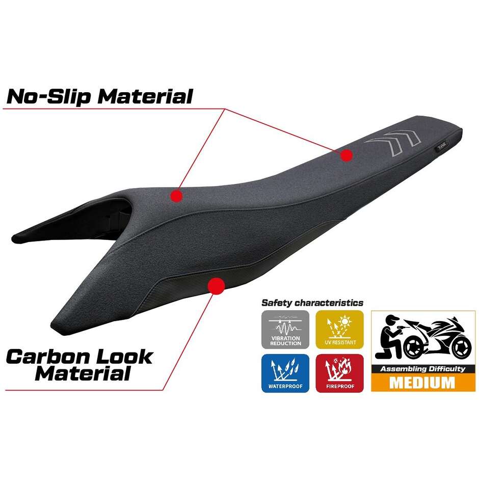 Housse de selle TPZ Italia spécifique pour Husqvarna 701 Supermoto (modèles 2021-2025) Tierp Ultragrip