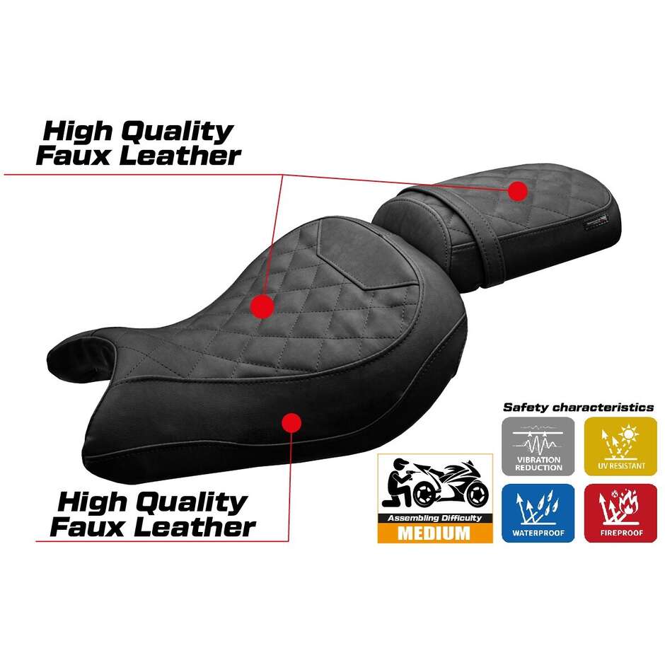 Housse de selle TPZ Italia spécifique pour Kawasaki Eliminator 500 2024-2025 (modèle Mutsu)