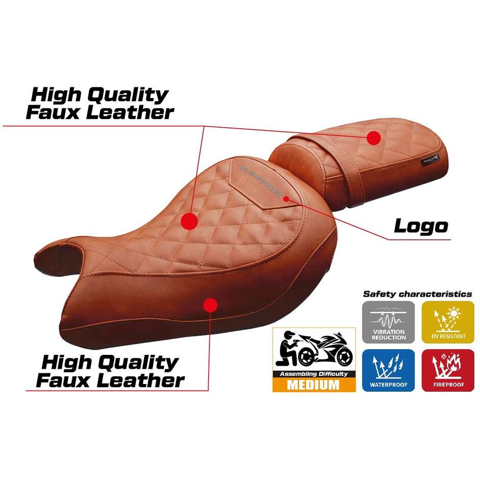Housse de selle TPZ Italia spécifique pour Kawasaki Eliminator 500 2024-2025 (modèle Mutsu)