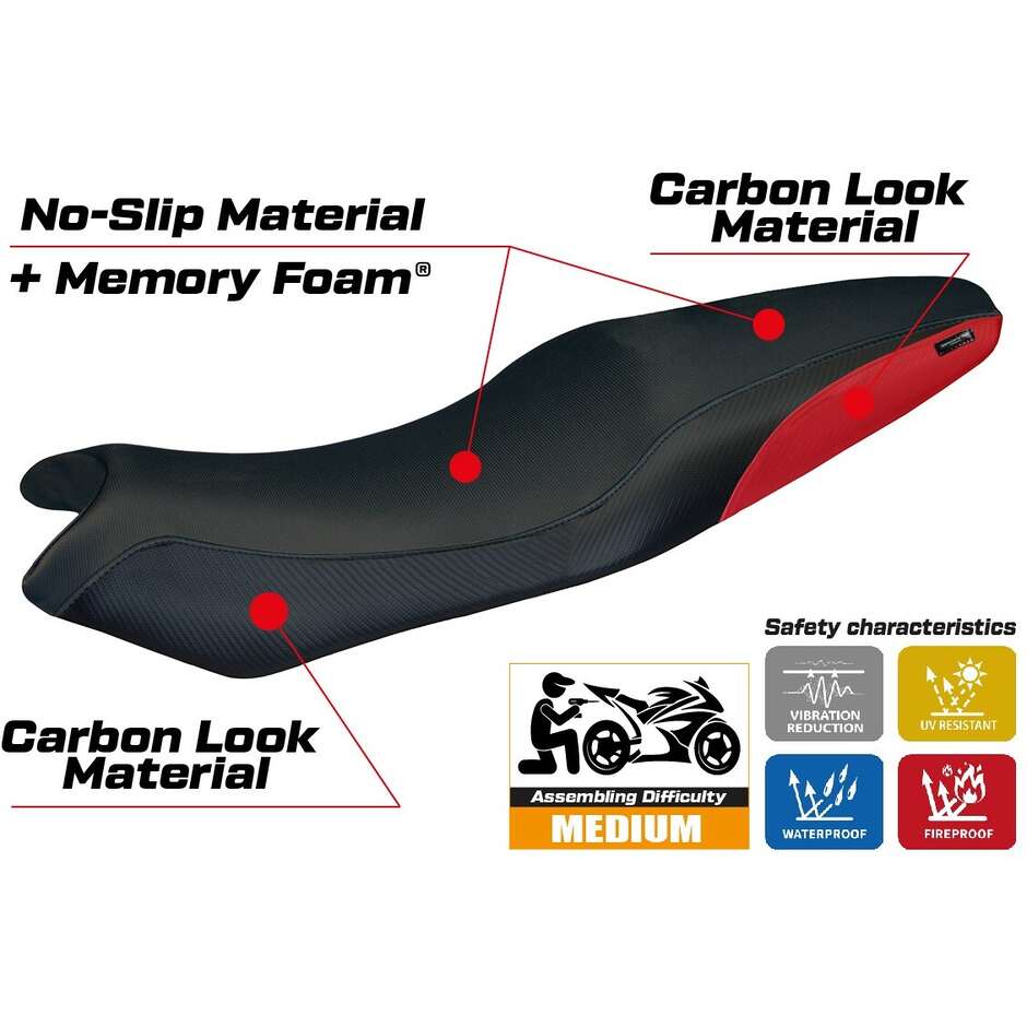 Housse de selle TPZ Italia spécifique pour Kawasaki ER-6N / ER-6F 2005-2011 modèle London Comfort System