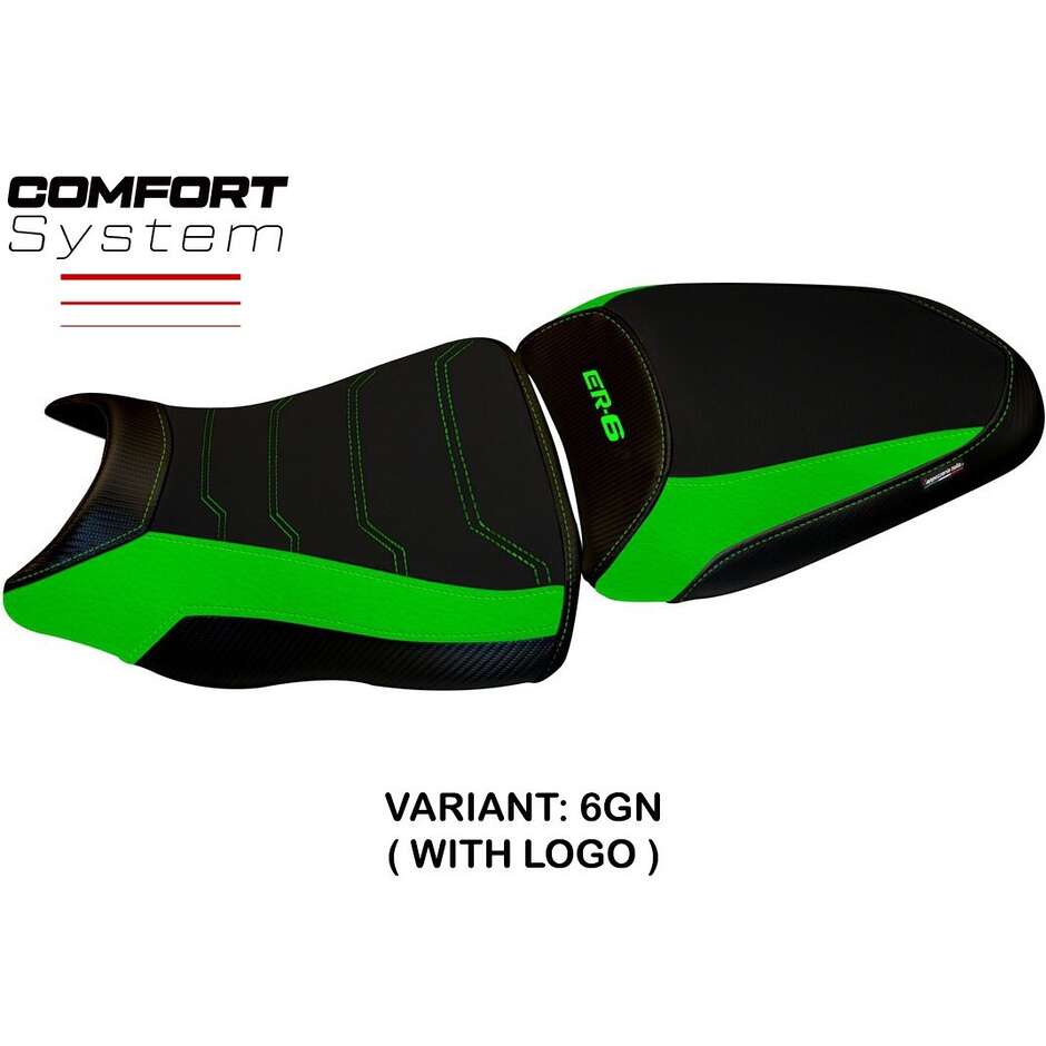 Housse de selle TPZ Italia spécifique pour Kawasaki ER-6N / ER-6F (modèles 2012-2016) avec système de confort Dayton 1