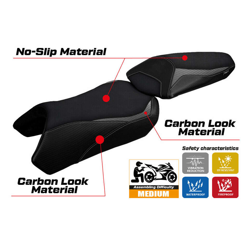 Housse de selle TPZ Italia spécifique pour Kawasaki Ninja 1000 / 1000 SX, modèles 2020-2024, Arusha