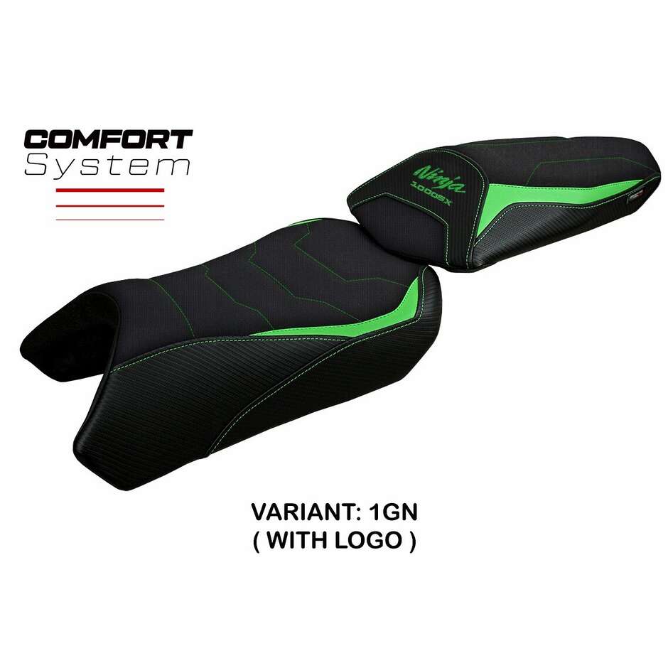 Housse de selle TPZ Italia spécifique pour Kawasaki Ninja 1000 / 1000 SX (modèles 2020-2024) - Système de confort Arusha