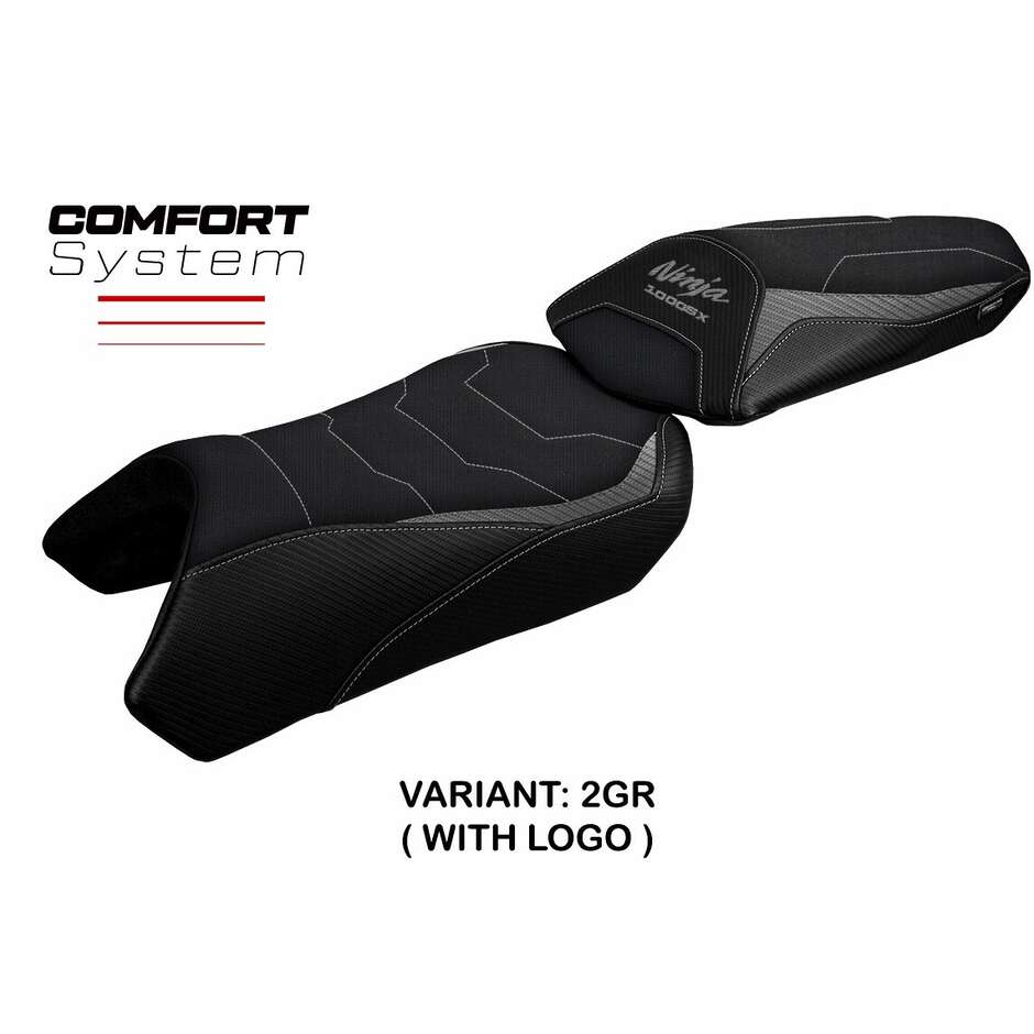 Housse de selle TPZ Italia spécifique pour Kawasaki Ninja 1000 / 1000 SX (modèles 2020-2024) - Système de confort Arusha