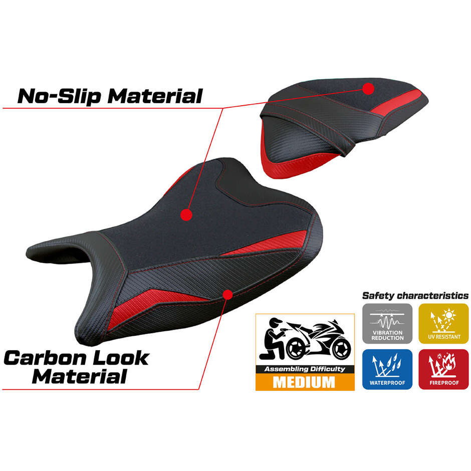 Housse de selle TPZ Italia spécifique pour Kawasaki Ninja 250 (modèles 2018-2019) Rainha Ultragrip