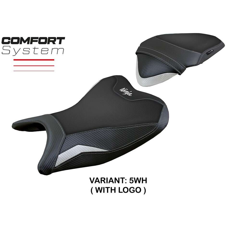 Housse de selle TPZ Italia spécifique pour Kawasaki Ninja 400 (modèles 2018-2023), système de confort Ribera