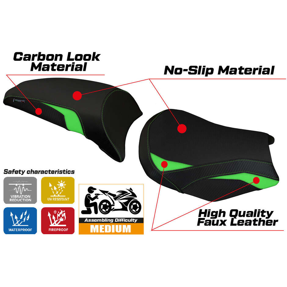 Housse de selle TPZ Italia spécifique pour Kawasaki Ninja 650 (modèles 2017-2025) Sihu