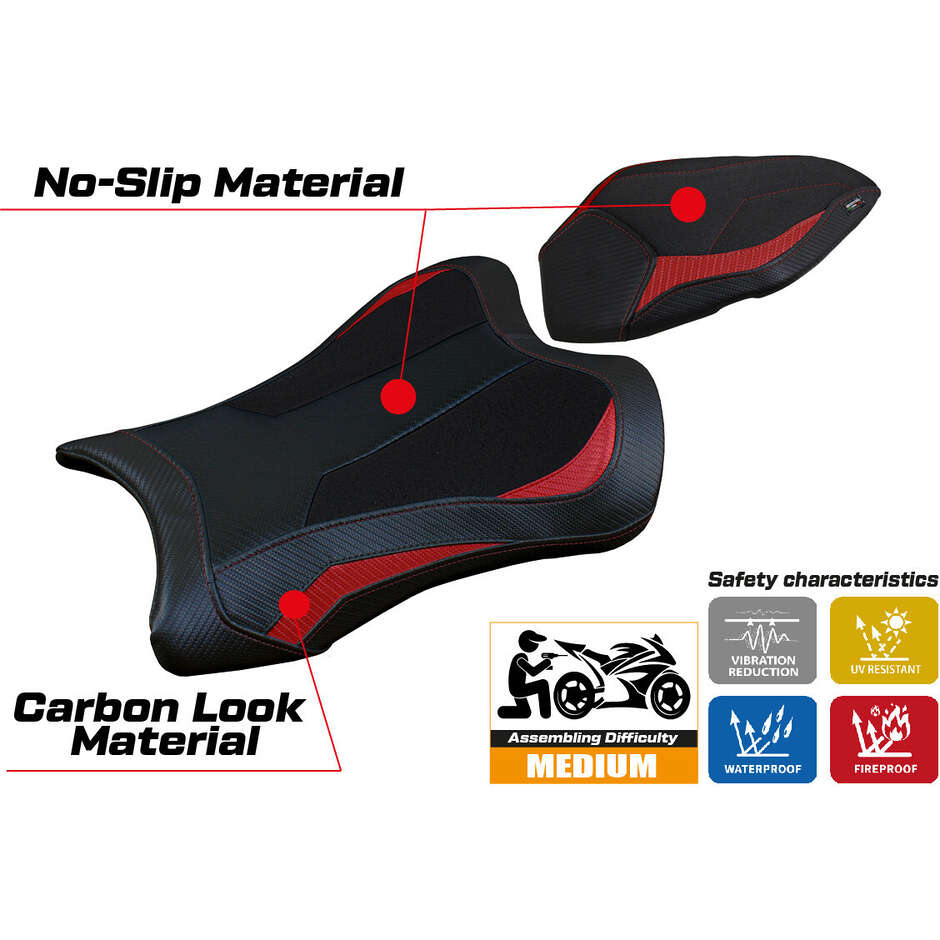 Housse de selle TPZ Italia spécifique pour Kawasaki Ninja ZX 10 R 2021-2025, modèle Dexter Ultragrip