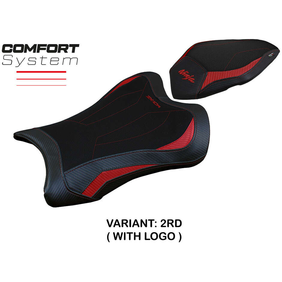 Housse de selle TPZ Italia spécifique pour Kawasaki Ninja ZX 10 R (modèles 2021-2025) avec système de confort Dexter