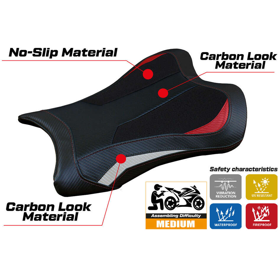 Housse de selle TPZ Italia spécifique pour Kawasaki Ninja ZX 10 RR 2021-2025, modèle Garen Ultragrip