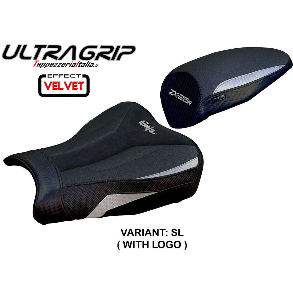 Housse de selle TPZ Italia spécifique pour Kawasaki Ninja ZX 25 R (modèles 2020-2025), en velours Hermes Ultragrip
