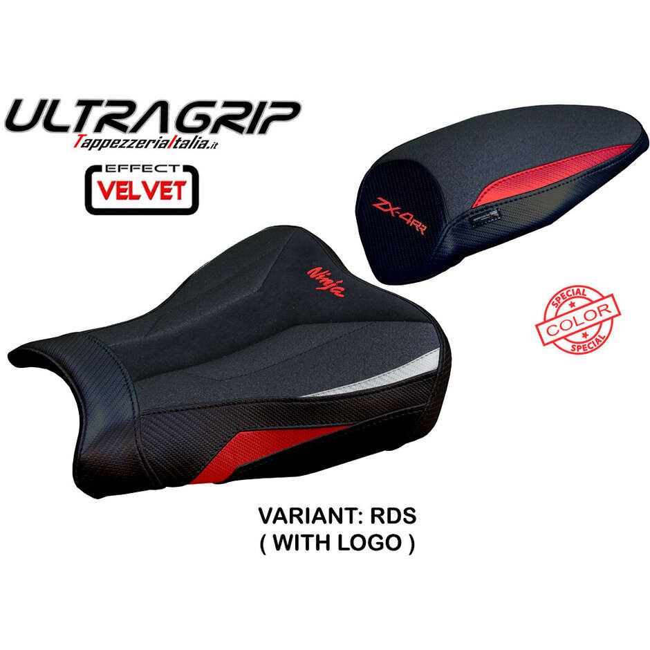 Housse de selle TPZ Italia spécifique pour Kawasaki Ninja ZX 4 RR (modèles 2023-2025), en velours Muzy Ultragrip.