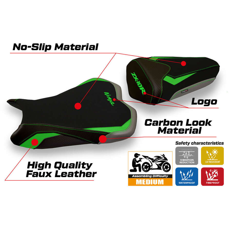 Housse de selle TPZ Italia spécifique pour Kawasaki Ninja ZX 6 R (modèles 2009-2012), coloris Sandy Special