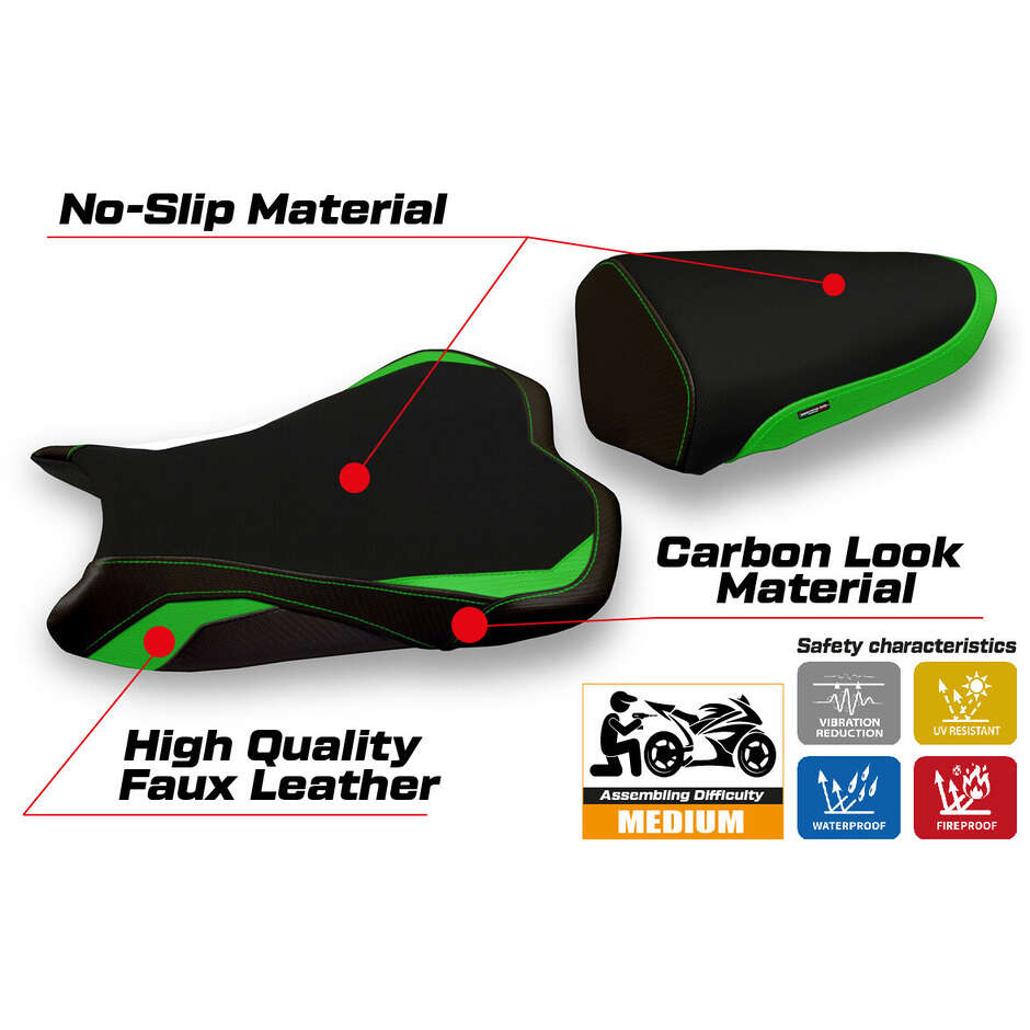 Housse de selle TPZ Italia spécifique pour Kawasaki Ninja ZX 6 R (modèles 2009-2012) Medan 1