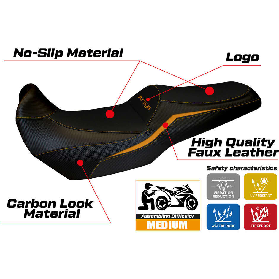 Housse de selle TPZ Italia spécifique pour Kawasaki Versys 1000 2019-2024, modèle Elvas