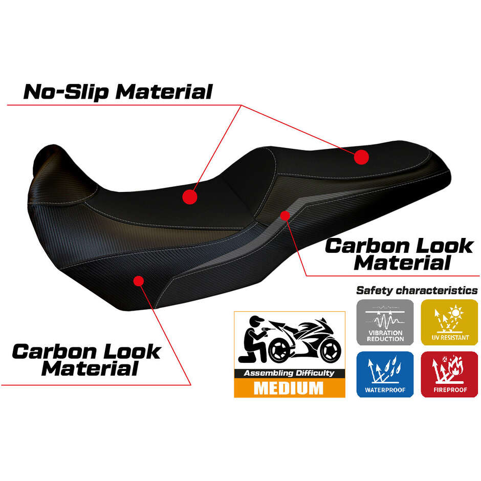 Housse de selle TPZ Italia spécifique pour Kawasaki Versys 1000 2019-2024, modèle Elvas