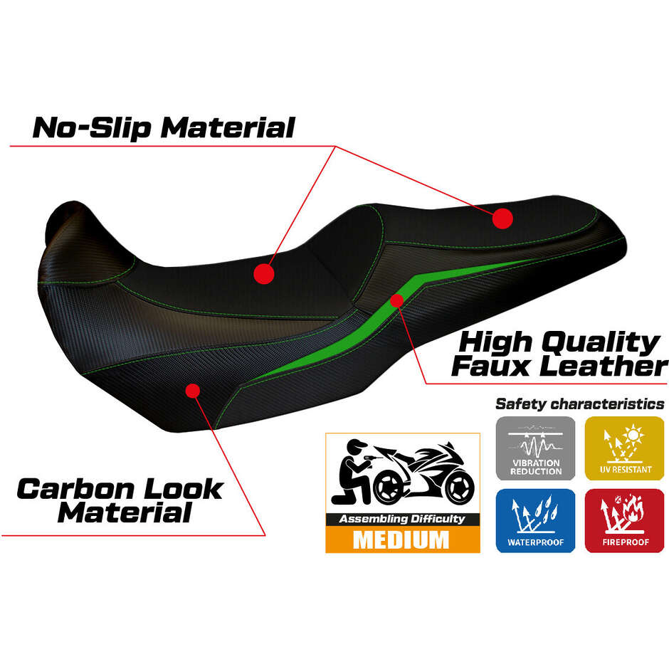 Housse de selle TPZ Italia spécifique pour Kawasaki Versys 1000 2019-2024, modèle Elvas