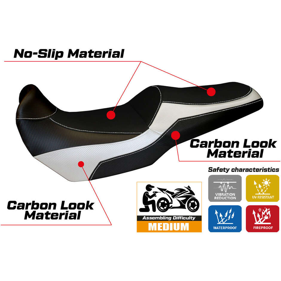 Housse de selle TPZ Italia spécifique pour Kawasaki Versys 1000 (modèles 2011-2018), coloris Lampedusa