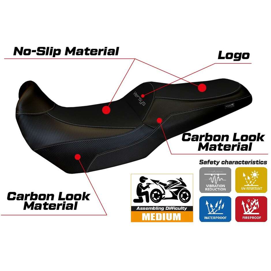 Housse de selle TPZ Italia spécifique pour Kawasaki Versys 1100 2025, modèle Sakata
