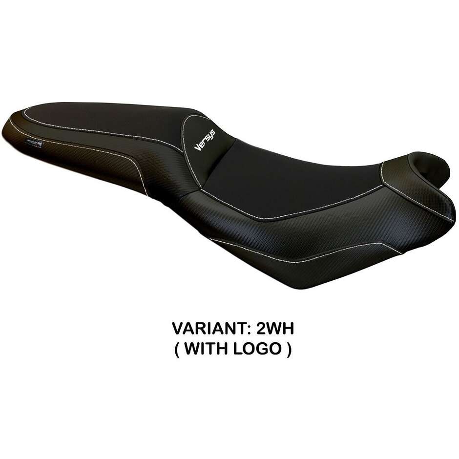 Housse de selle TPZ Italia spécifique pour Kawasaki Versys 650 (modèles 2007-2025), coloris Elba Noir intégral.