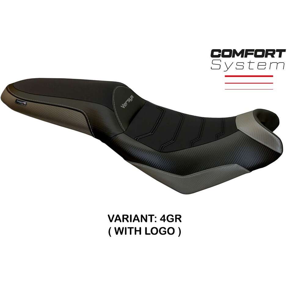 Housse de selle TPZ Italia spécifique pour Kawasaki Versys 650 (modèles 2007-2025), système de confort Elba 2