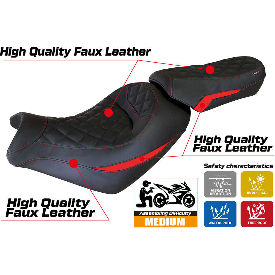 Housse de selle TPZ Italia spécifique pour Kawasaki Vulcan 650 (modèle Taipei 2014-2025)