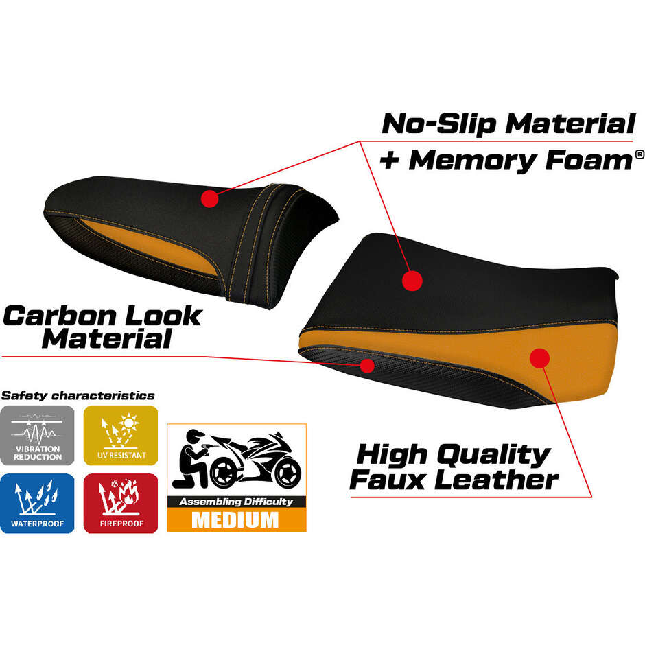 Housse de selle TPZ Italia spécifique pour Kawasaki Z 1000 2003 - 2006 modèle Pozzuoli 1