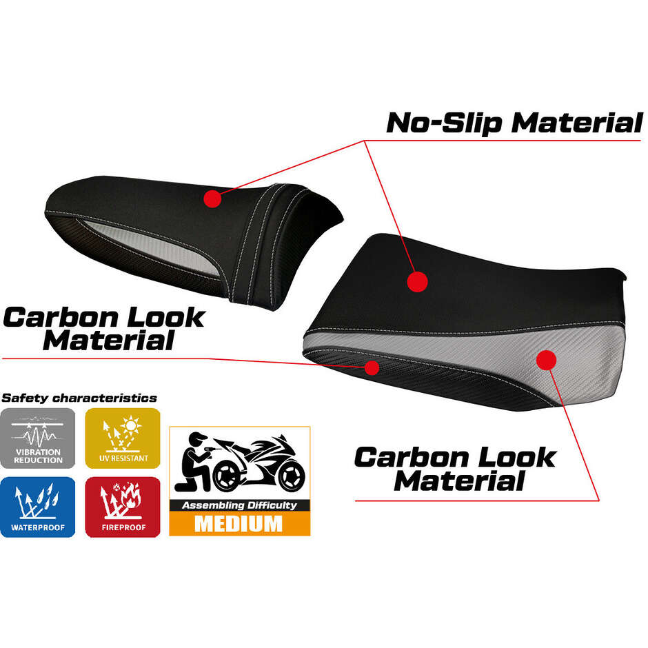 Housse de selle TPZ Italia spécifique pour Kawasaki Z 1000 2003 - 2006 modèle Pozzuoli 1