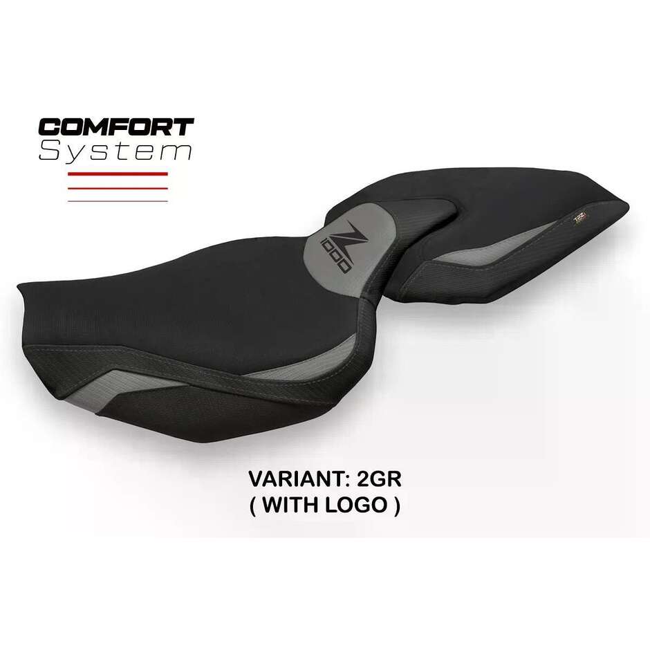 Housse de selle TPZ Italia spécifique pour Kawasaki Z 1000 (modèles 2014-2021) avec système de confort Ellos 1