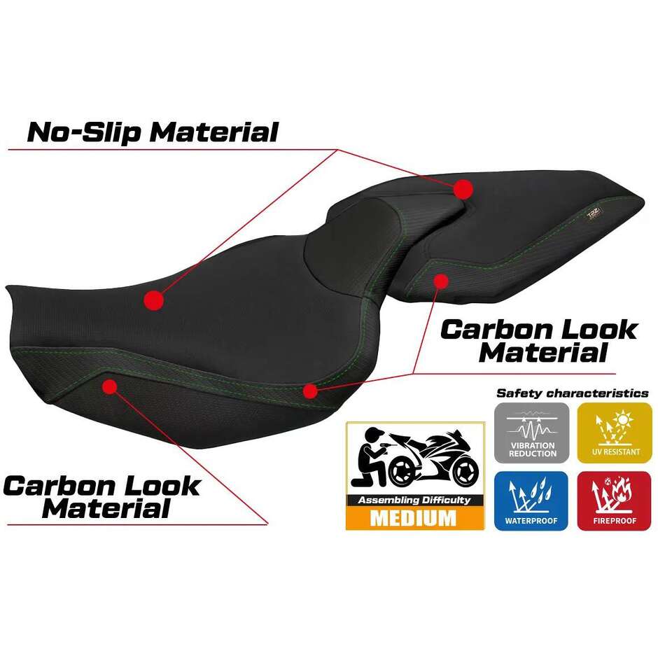 Housse de selle TPZ Italia spécifique pour Kawasaki Z 1000 (modèles 2014-2021) Mellby 1