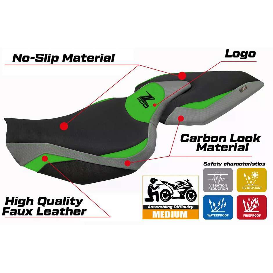 Housse de selle TPZ Italia spécifique pour Kawasaki Z 1100 2026 (modèle Sagat)