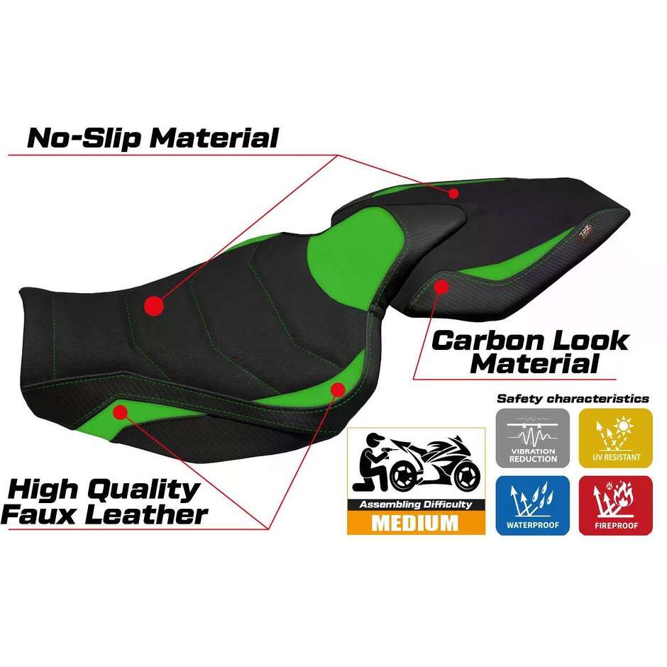 Housse de selle TPZ Italia spécifique pour Kawasaki Z 1100, modèle 2026, Sagat Ultragrip