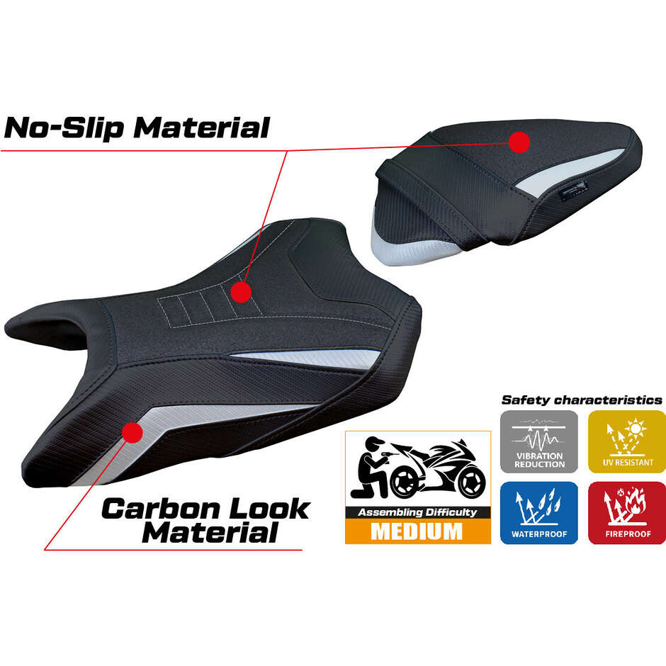 Housse de selle TPZ Italia spécifique pour Kawasaki Z 500 (modèles 2024-2025) Namur Ultragrip
