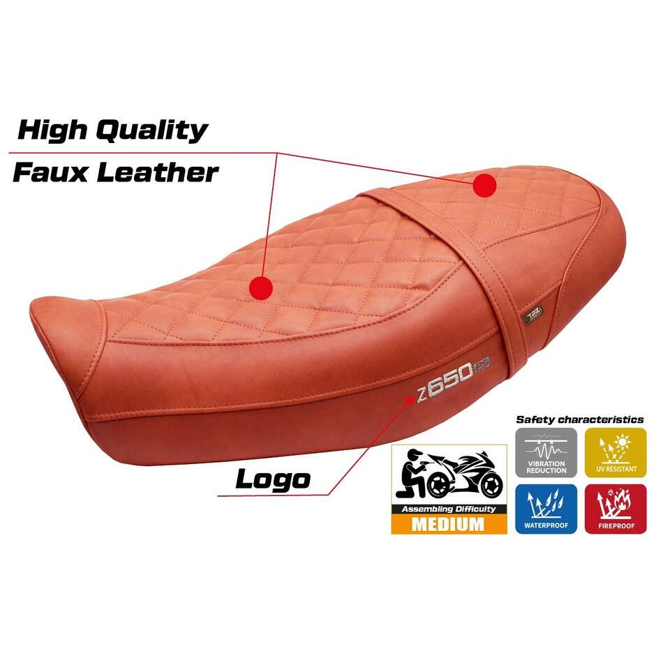 Housse de selle TPZ Italia spécifique pour Kawasaki Z 650 RS 2022-2025, modèle Unnan